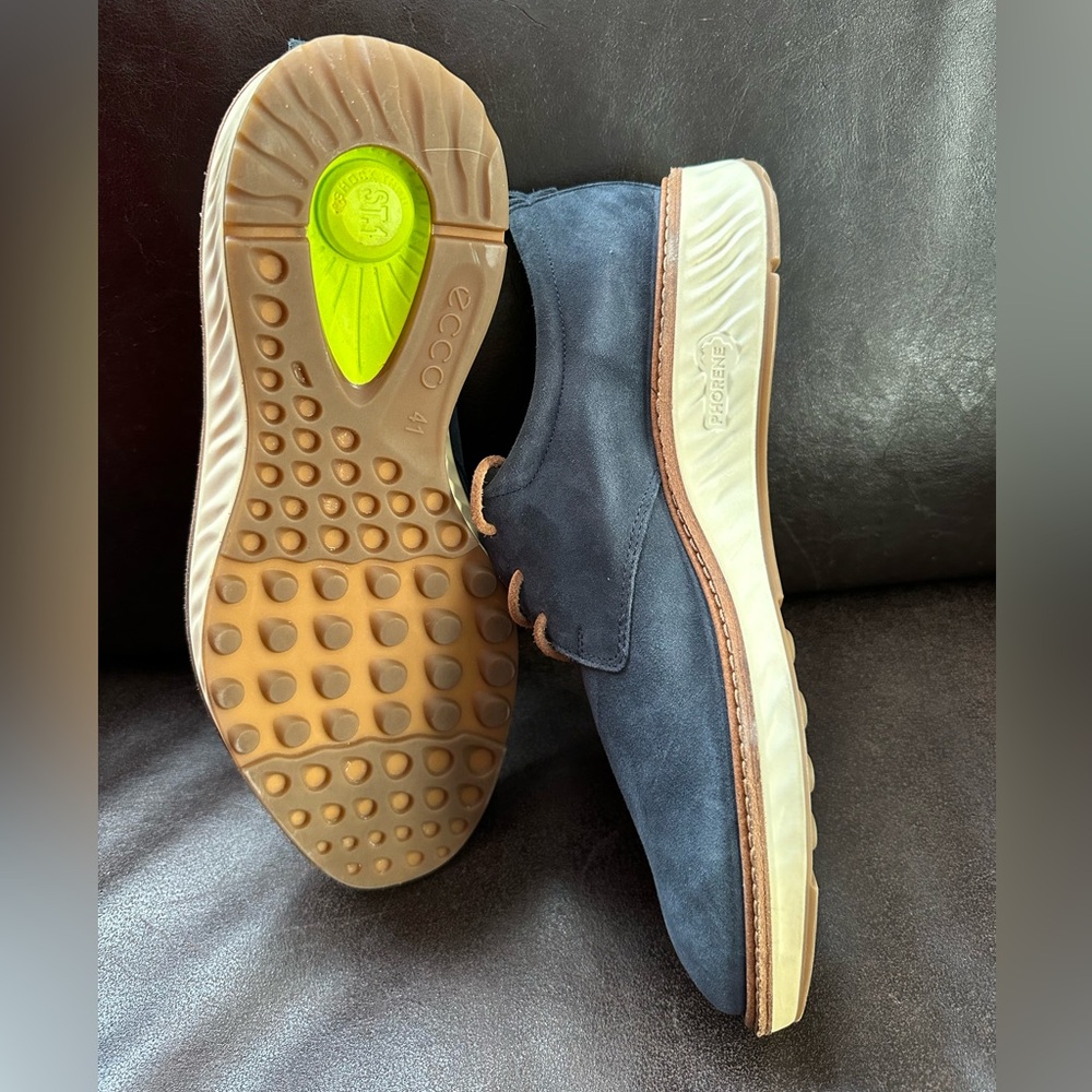 Ecco Dark Blue Suede Lace-Up Derbys - Picture 7 of 10